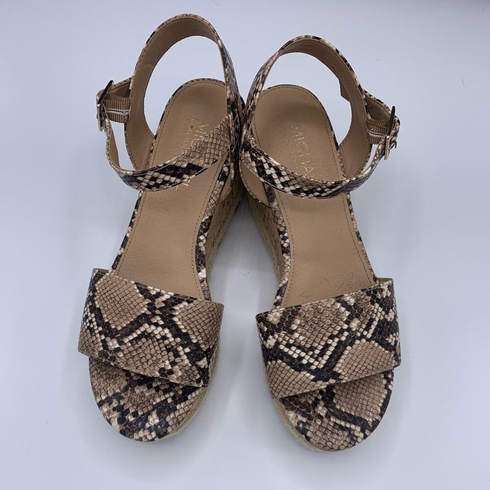 Snake print wedge heel sandals size 8